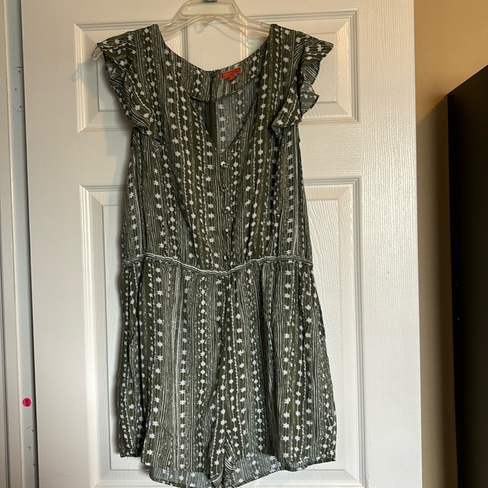 Modcloth Olive Starry Jumpsuit